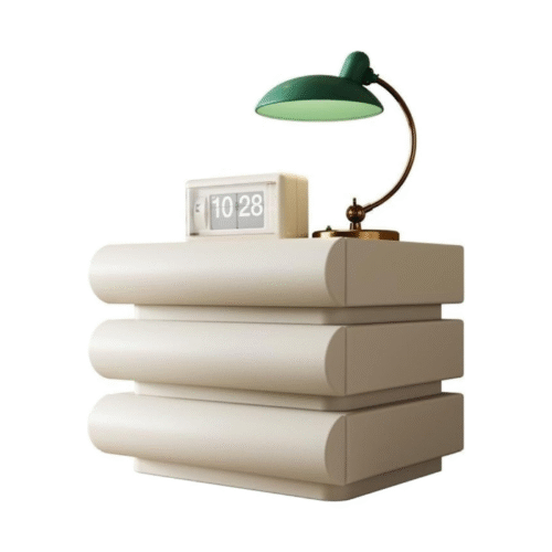 Triple Edge — Table de chevet design à trois tiroirs avec finition moderne