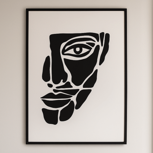 TABLEAU FACE – Portrait Moderne au Design Épuré