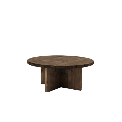 WAVE – Table basse ronde en bois massif design naturel