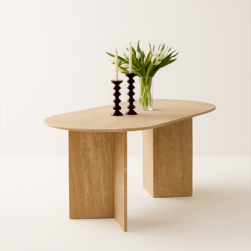 Table à manger en travertin